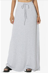 Versatile Solid-Color Drawstring Skirt For Women