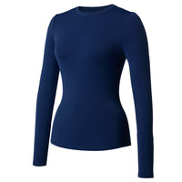 Womens Long-sleeve Stretchy Quick-drying Bare-feel Yoga Wear
