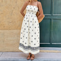 New Ethnic-style Ruched Tube Dress