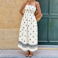 New Ethnic-style Ruched Tube Dress