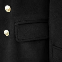 Double-breasted Lengthened Wool Tweed Jacket Men