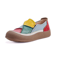 Made From Genuine Leather With A Patchwork Color Design