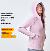 Hooded Sweater Double-sided With Velvet Cardigan Zipper Coat