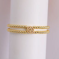 Copper-plated 18k Gold Zircon Bead Bracelet