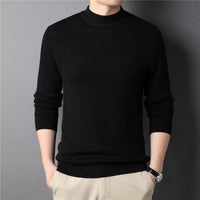 Pure Color Half Collar Men's Slim Fit Sweater Base Sweater