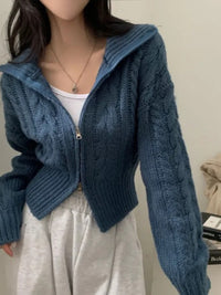 Early Sweater Coat Slim Fit Slimming V-neck Long Sleeve Top