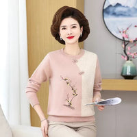 Young Mothers' Clothing Bottoming Shirt Retro Style Middle-aged And Elderly Women's Sweater