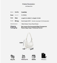 Chinese Style White One Shoulder Crossbody Moon Bag