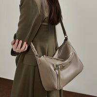 Large-capacity Crossbody Bag Made Of Genuine Leather For Women