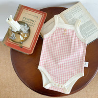 Children's Plaid Romper One-piece Jumpsuit