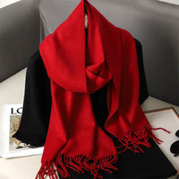 Solid Color Maillard Scarf Cashmere-like Women Warm Shawl