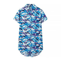 Women's Street Fashion Printed Short Sleeve Mid-length Shirt