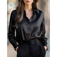 Elegant Long-sleeve Womens Blouse With A Refined