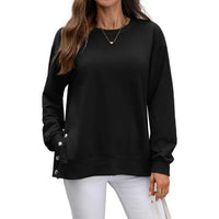 European And American Autumn And Winter Solid Color Long-sleeved Top Women