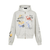 Printed Hooded Men's Autumn And Winter Hip Hop Jacket