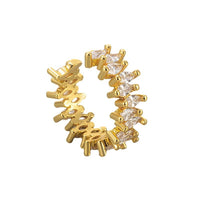 European And American Cross-border Cold Style Retro Zirconium Diamond Ear Bone Clip Earrings