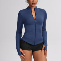 Figure-flattering Zip-up Sports Jacket