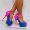 One Word With Fish Mouth Waterproof Platform Large Size Nightclub High Heels