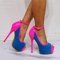 One Word With Fish Mouth Waterproof Platform Large Size Nightclub High Heels