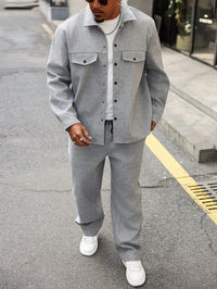 New Autumn Mens Casual Cargo Jacket And Pants Set