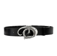 Original Niche Pioneer Irregular Metal Logo Belt Men And Women