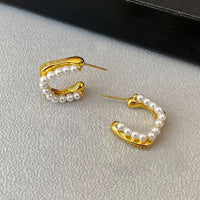 Zircon Pearl Earrings Eardrops High-grade Full Of Daily Ear Studs
