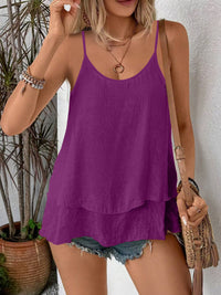 Casual Strapless Sleeveless Double-layer Camisole