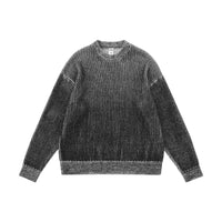 New Fall Two-tone Sweater American Street-style Color-blocking Design