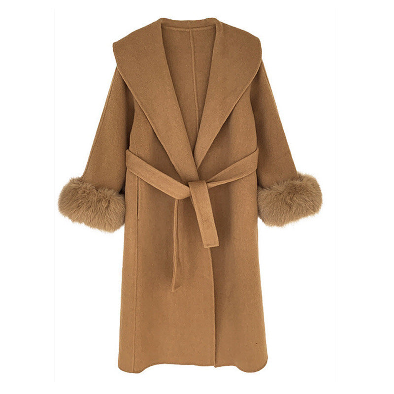 Double-sided Mink Cashmere Large Lapel Long Coat