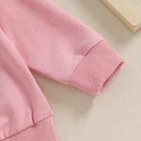 Baby Girl Solid Color Letters Embroidered Sweater Long Sleeve Trousers Suit