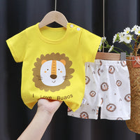 Hildren's Short-sleeved Suit Summer Cotton T-shirt