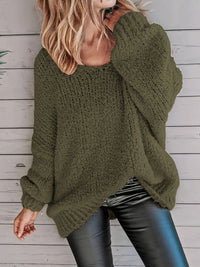 Loose Casual Plus Size Crew Neck Pullover Sweater