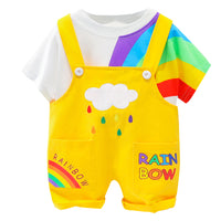 Children Suspender Shorts Fashion Short Sleeve T-shirt Two-piece Set
