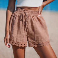 Women's Fashion Lace Beach Casual Loose Lace-up Shorts