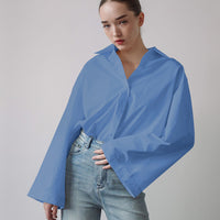 Comfortable Casual Style With A Turn-down Collar Loose Fit And Long Sleeves