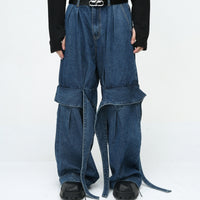American Niche Deconstructed Design Loose Washed-out Jeans