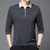 Summer Lapels Short-sleeved T-shirt Men's Skin-friendly Breathable Casual Top