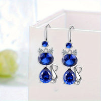 Simple Stylish Versatile And Cute Little Cat Sparkling Earrings