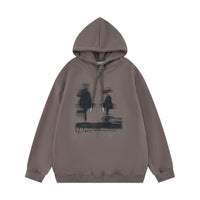 Men's Fashion Retro Creative Character Printing Loose-fitting Hoodie