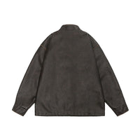 Men's Chinese Leather Jacket Vintage Coat
