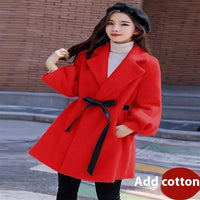 Women's Autumn And Winter New Korean Style Loose Thick Temperament Small Size Woolen Coat