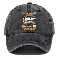 Washed Print Denim Baseball Cap Retro Versatile Soft Top Hat