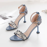 French Pointed Toe Slingback Stiletto Heel High Heels