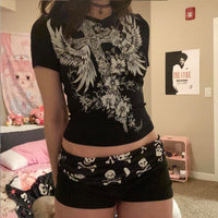 American-style Streetwear Athletic Skull Biker Shorts