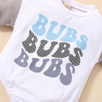 Letter Multicolor Printing Short Sleeve Rompers