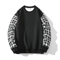 Plaid Sweater Round Neck Loose Long Sleeve Street