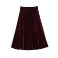 European And American Fashion Velvet Temperament Wave Skirt