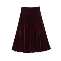 European And American Fashion Velvet Temperament Wave Skirt