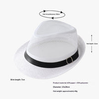 Straw Beach Summer Sun For Men And Women Sun-protective Fedora Panama Hat