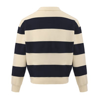 Autumn And Winter Basic Korean-style Loose Blue And White Striped Versatile Loose Sweater